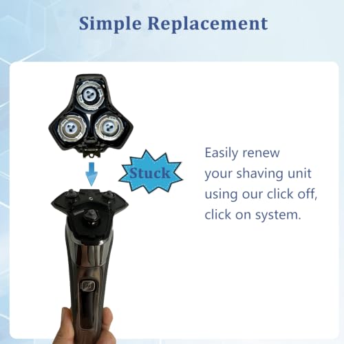 SH71 Replacement Head Compatible with Philips Norelco Rotary Shaver (Blue) - color: Blue