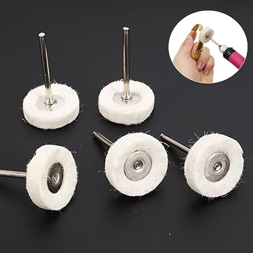 20 Pcs 3/32'' Shank Wool Felt Buffing Wheels - style: 20 Pcs Wool Felt Buffing Wheels