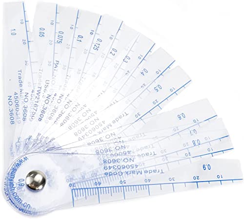 Plastic Metric Feeler Gauge 0.05-1mm Thickness 13 Blades Gap Measuring Tool - size: 0.05-1mm 13 Leafs