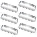 Yzurbu 6pcs Metal Tray, Stainless Steel Small Tray for Tattoo, Resin, Bathroom, Lab Instrument Supplies - size: 6pcs