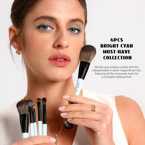 Jessup Makeup Brush Set 6pcs Double Sided Makeup Brushes for Face Eye T501 - style: T501-6pcs