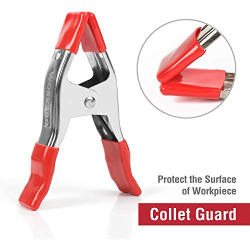 WORKPRO W032006 Steel Spring Clamp, Heavy-Duty, 1 In., Non-Marking PVC Coated Tips and Handles (Single Pack) (Pack of 2) - size: 15 Count (Pack of 2)