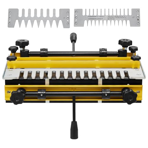 VEVOR Dovetail Jig, 12 in Width, Dove Tailing Router Jigs with 4 Router Bits & 3 Templates, Precise Alignment Dove Tail Jig, Mortise and Tenon Woodworking Tools for Furniture & Wood Cabinet Making