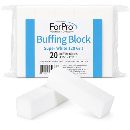 ForPro Buffing Block, 20-Count, 120 Grit, Super White - size: 120 grit