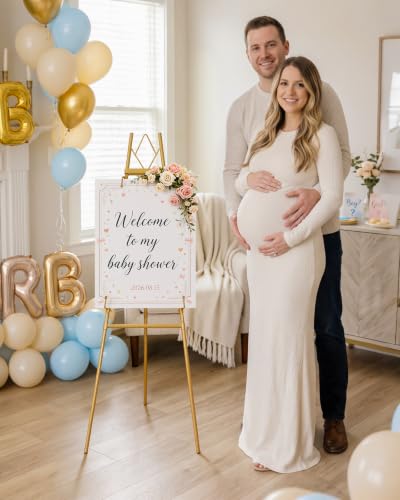 53.9" Gold Easel Stand for Sign, Display Easel for Wedding Sign, Painting - color: Gold DM