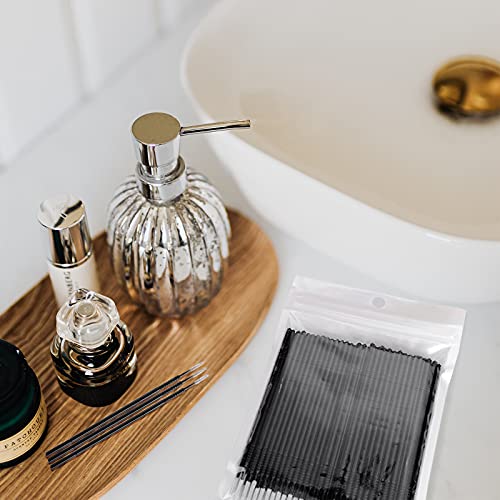 Dming 200PCS Micro Applicators Brushes Mini Cotton Swabs Remove Grafted Eyelash Glue Dedicated Brush Disposable Microswabs for Eyelash Extensions Make up and Lash Clean and Personal Care (Black 1) - color: black 1