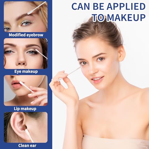 Cotton Swabs, 800 Count Double Spiral Tipped with Paper Stick, Cotton Buds for Makeup, Personal Care, Crafts - size: Double Spiral Head