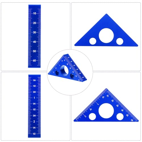 Ymapinc High-Precision Thickened Triangle Ruler Layout Measuring - color: Blue