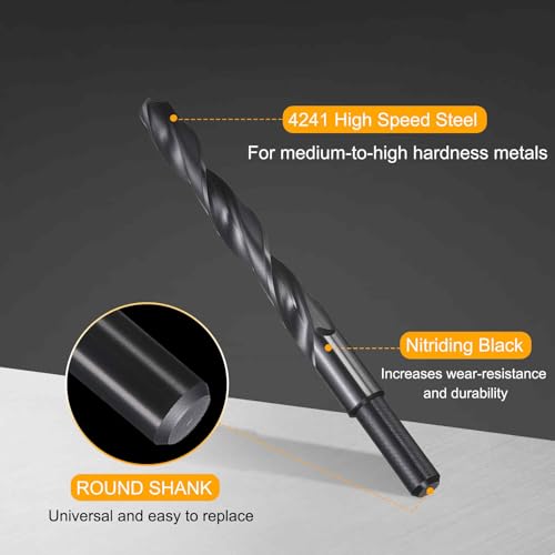 HARFINGTON 12.5mm Drill Bit 10mm Reduced Shank Round 4241 HSS 118° - size: 12.5mm, style: 10mm Shank