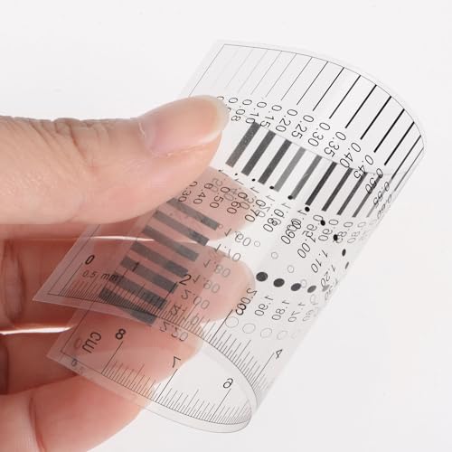HARFINGTON 5pcs High Precision SEC Size Estimation Chart 8cm 0.5mm Transparency Flaw Detection Film Ruler for Diameter and Line Width Defects Measuring
