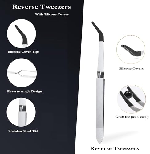 Reverse Tweezers with Heat-Resistant Silicone Grip, 2 packed | Ideal for Grabbing Ruby Pearls SIC Sphere Accessories | Durable & Easy to Use