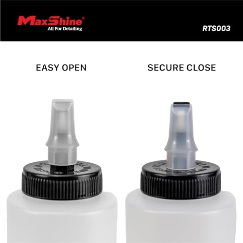 Maxshine 400ml Universal Dispenser Bottle – Self-Cleaning Cap Squeeze Bottle Auto Accessory for Compound, Polish, Wax & Sealant – Chemical-Resistant HDPE, Leak-Proof Easy-Flow Car Detailing