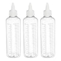 PATIKIL 230ml 8oz,3 Pcs Plastic Squeeze Dispensing Bottle,Transparent,White - color: Transparent/White, size: 230 ml (Pack of 3)