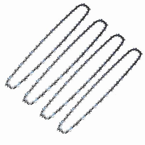 [4 Pack] 16 Inch Chainsaw Chain 3/8" LP Pitch .050" Gauge 56 DL - Manganese Steel Low-Kickback Chains, Fits for Craftsman, Poulan, Husqvarna, Echo, Ryobi and More