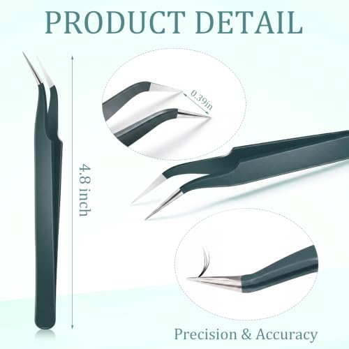 Honoson 9 Pcs Craft Tweezers for DIY Craft Stickers,Sand Green - color: Sand Green
