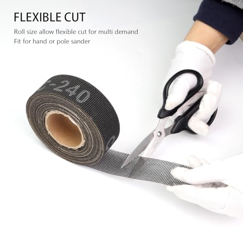 SCOTTCHEN Sanding Rolls/Plumbing Sanding Cloth 1-1/2" x 11yd (33 ft) / Plumber's Double Side Open Mesh/Silicon Carbide Grit #240-1Roll - size: Roll: 1-1/2"x 33 ft, style: #240