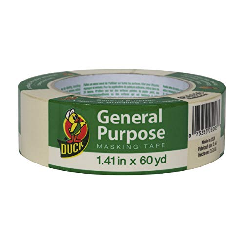 Duck Brand 394697 General Purpose Masking Tape, 1.41-Inch by 60-Yard, Single Roll, Beige - size: 1 Roll, 1.41" Width