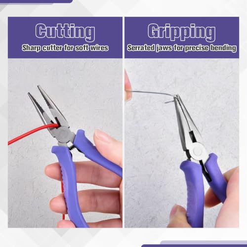 5 Inch Slim Long Nose Pliers, Chain Nose Pliers - size: 5" Slim Long Nose Pliers Serrated Jaw