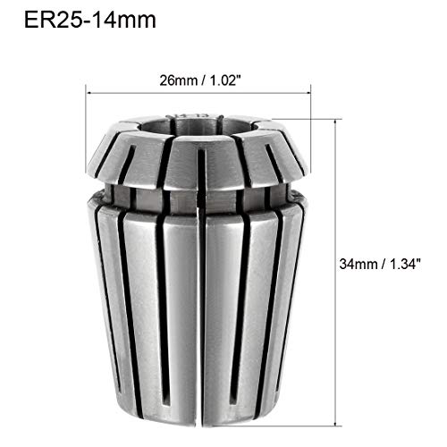 uxcell ER25 14mm Spring Collet Chuck for CNC Engraving Machine Lathe Milling Tool - size: 14mm