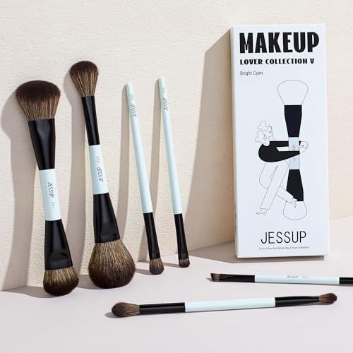 Jessup Makeup Brush Set 6pcs Double Sided Makeup Brushes for Face Eye T501 - style: T501-6pcs