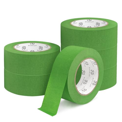 Green Painters Tape 2 Inch x 55 Yds, 6 Pack Clean Removal Masking - color: Green