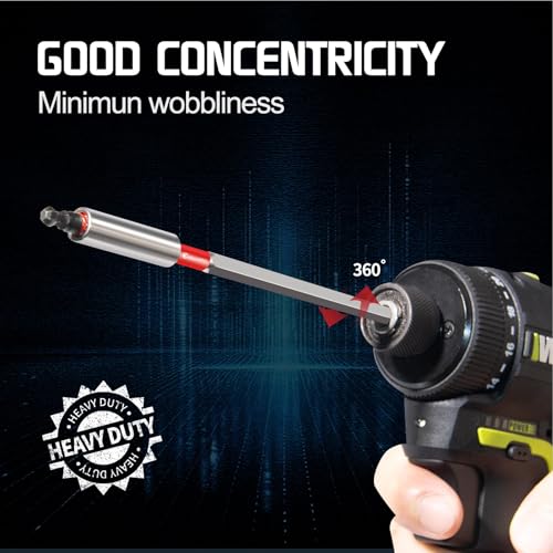 2PCS 12inch Magnetic Drill Bit Extension Holder for Impact Driver,1/4" Hex Shank S2 Steel Magnetic Screwdriver Extension,Drill Bit Extender - size: 2PCS