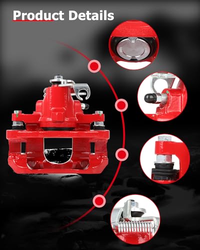 cciyu Rear Left Disc Brake Caliper Assembly 18B5081 With Bracket - size: Rear Left[18B5081]