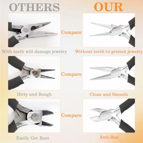 6 Pack Jewelry Pliers Set, Mini Pliers Set for Jewelry Making Bracelets