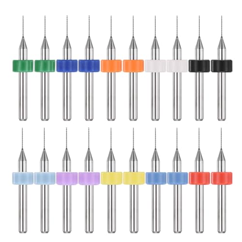 PATIKIL 20 Pack 0.4mm Micro Drill Bits Carbide Tungsten Steel - size: 0.4mm