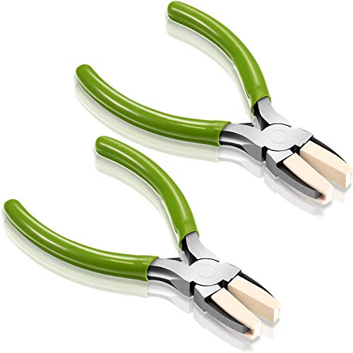 Mudder 2 Packs Nylon Jaw Pliers for Jewelry Making,Green - color: Green