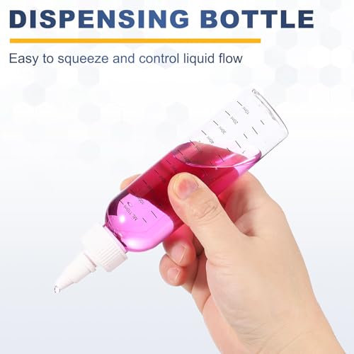 PATIKIL 230ml 8oz,3 Pcs Plastic Squeeze Dispensing Bottle,Transparent,White - color: Transparent/White, size: 230 ml (Pack of 3)