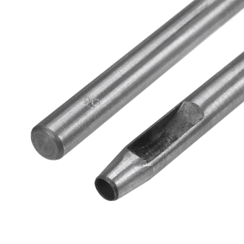 HARFINGTON Hollow Punch for Leather 5.5mm Round Hole Punch Tool for Belt Puncher Carbon Steel Single Punch for Watch Belts Cut Leather Craft Rubber Paper Fabric Plastic Soft Material - size: 5.5mm