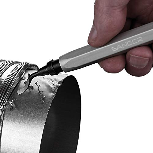 Deburring Tool - 10 Extra Blades and Scribe Pen and Zipper Storage Case - Machinist Tool for Metal, Aluminum, Copper, Plastic Pipe, 3D Printing, Brass