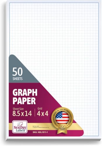 NextDayLabels Blueprint Graph Paper Pad 8.5x14, 50 Sheets, 1-Pack - size: 8-1/2 x 14" (1 Pad)