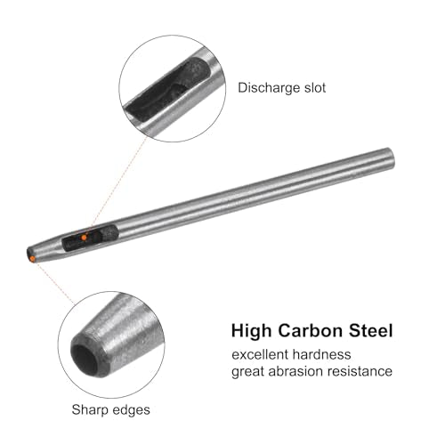 HARFINGTON Hollow Punch for Leather 3mm Round Hole Punch Tool for Belt Puncher Carbon Steel Single Punch for Watch Belts Cut Leather Craft Rubber Paper Fabric Plastic Soft Material - size: 3mm