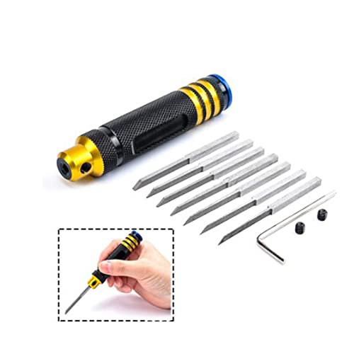 CHICHIYANG DIY Model Reparing Making Scriber, 0.1/0.2/0.4/0.6/0.8/1.0/2.0mm Metal Blade Scriber Cutting Tool for Gundam Model Making