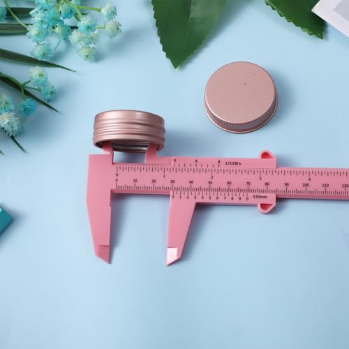 3 Pcs Eyebrow Measuring Tool Plastic Vernier Caliper 6 Inch/150mm Dual Scale Measuring Tool Inch & Metric for Office House Workspace White Blue Pink