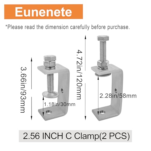 304 Stainless Steel C-Clamps,65mm Heavy Duty Tiger Clamps for Woodworking,C-Clamp 4 pack - size: 65mm-4 Pcs
