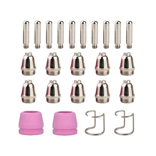 24Pcs Plasma Cutter Consumables Parts Fit for VEVOR CUT-50/60 Non-Touch Pilot Arc AG60/SG55 Welding Nozzle
