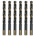 6PCS 13/32" HSS Black Gold Twist Drill Bits Set, 135 Degree Split Point, Jobber Metal Drill Bit, General Purpose for Use in Mild Steel, Copper, Aluminum, Zinc Alloy, Wood, and Plastic - size: 13/32"(6PCS)