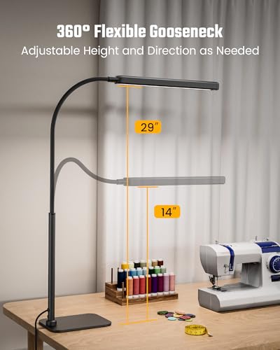 SUPERDANNY Eye-Caring LED Desk Lamp Work Lamp Office Lamp with Base - color: Black, size: Base Stand