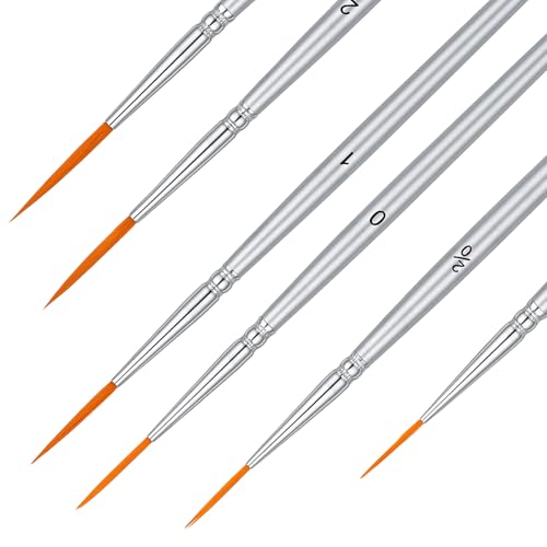 6Pcs Fine Detail Paint Brushes, Extra Long Liner Brushes for Watercolor