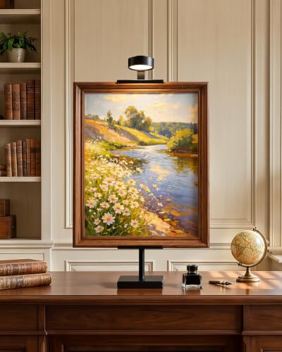 Adjustable Tabletop Easel Stand with Picture Frame Light, Black - color: Light Black