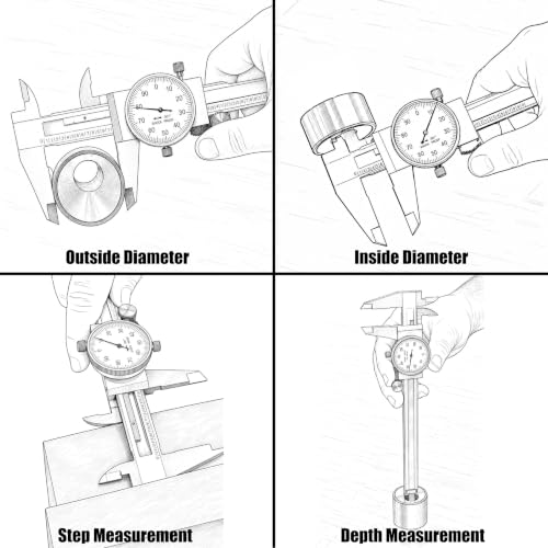 TEXALAN(R) 0-6" 4 Way Dial Caliper .001" Shock Proof Imperial Carbon Steel