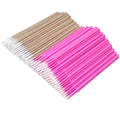 Micro Applicator Brushes & Microblading Cotton Swabs - Precision Beauty Supplies for Eyelash Extensions, Permanent Makeup, Brow Lamination, Lash Serum Applications - color: Pink - 300 Micro + 200 Pointed - 500 pcs