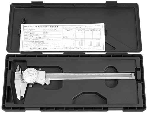 Mitutoyo 505-743J Dial Caliper, 0-8" Range, 0.001" Graduation, 0.1"/Rev, Smooth Dial Movement with Shock Protection, TiN Coated Sliding Surface for Wear Resistance, Lock Screw