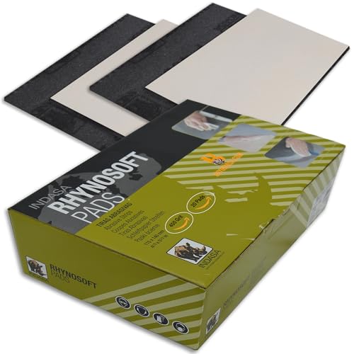 Indasa Rhynosoft Foam Sanding Pads - 4.5" x 5.5",Hook and Loop, 400 Grit, Plusline, Flexible, Tear-Resistant, Ideal for Automotive, Wood, & Finishing (Pack of 20 Pads) - size: 400-Grit 20 Pads Plusline