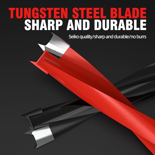HUHAO 12mm Carbide Tipped Brad Point Boring Bit,Right Hand Dowel Drill Bits - size: 12mm Dia x 70mm Long x 10mm Shank R