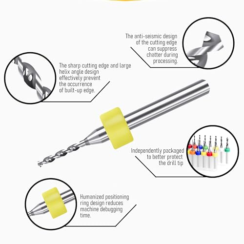 10 Pcs PCB Drill Bits Set, 1/8" Shank 1.1mm - size: 1.1mm