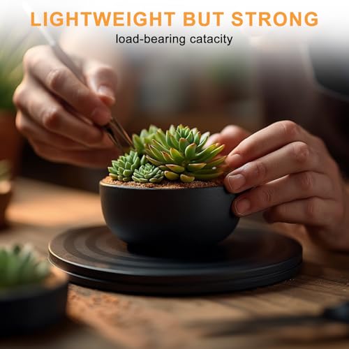 Lazy Susan Turntable Stand 8 Inch - Heavy Duty Non-Skid Swivel Base with Steel Ball Bearings | 360° Rotation for Plants, Monitors, TVs, Models, Crafts (8 INCH-2PC) - size: 8 INCH-2PC